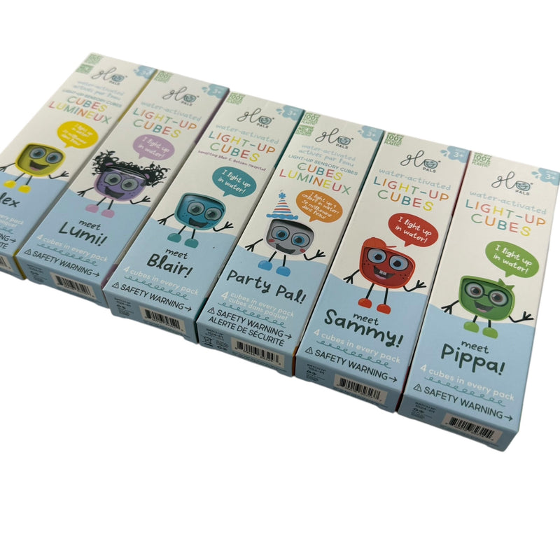 Light Up Glo Cubes 4 pack by Jellystone  - Water Activated Cubes for Bath & Sensory Water Play