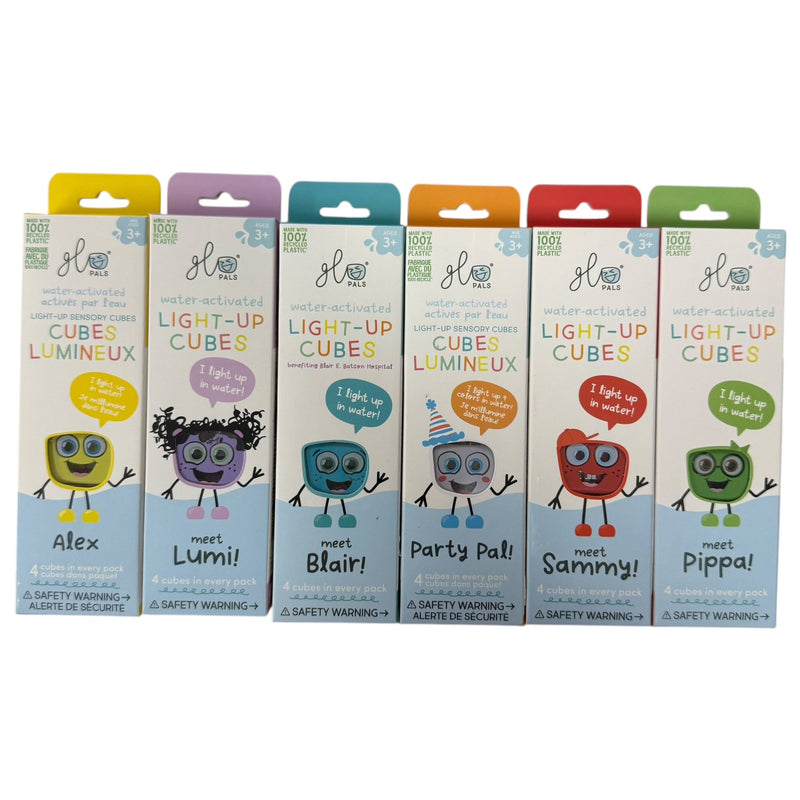 Light Up Glo Cubes 4 pack by Jellystone  - Water Activated Cubes for Bath & Sensory Water Play