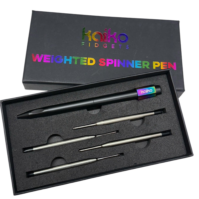 OIL SLICK Weighted Spinner Pen with 4 refills - Ultimate Desk Tool