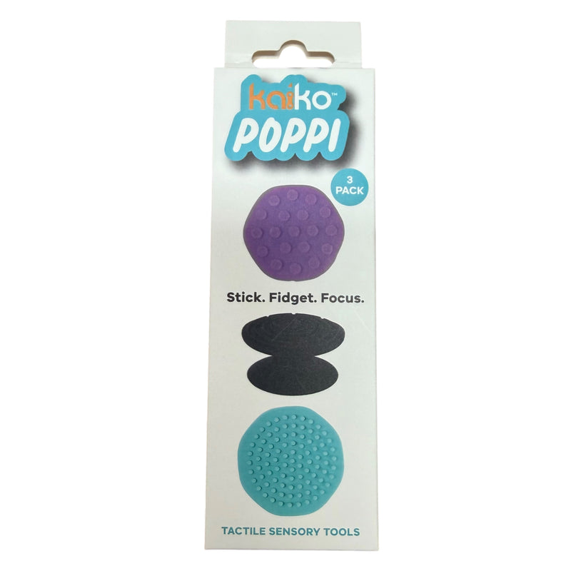 Front of Kaiko POPPI tactile sensory tools packaging