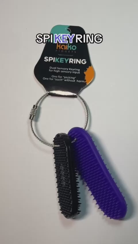 Purple and black Kaiko SpiKEYring dual sensory pad set