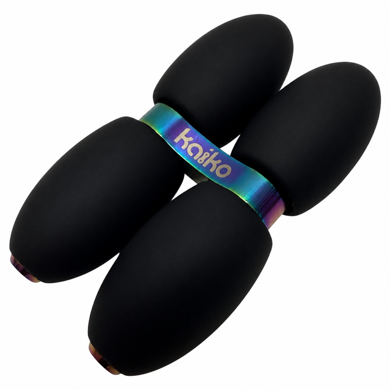 Kaiko Quad Roller with black silicone rollers and oil slick aluminium centre