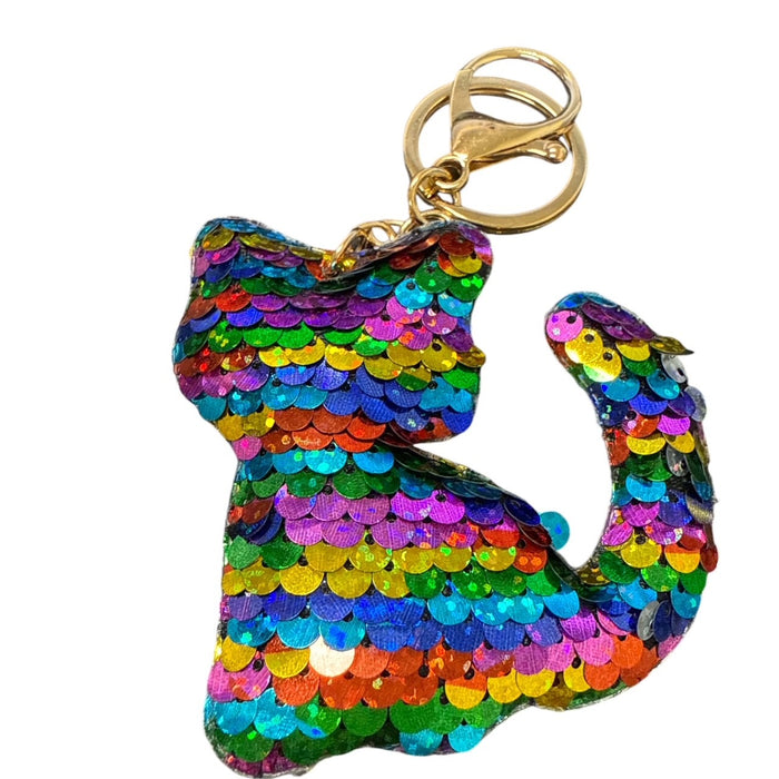 Cat Sequin Sensory Keyring