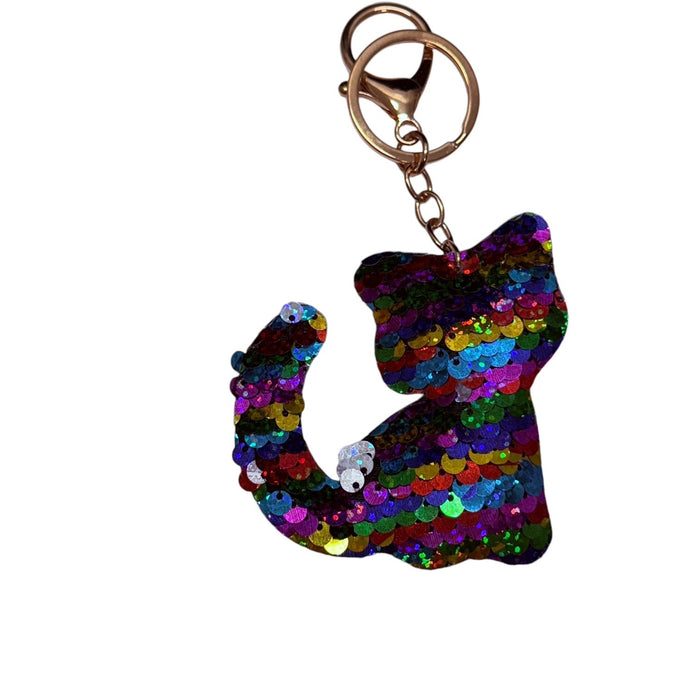 Cat Sequin Sensory Keyring