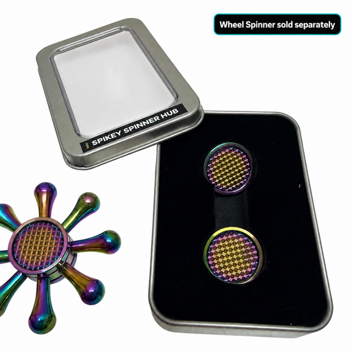 Spikey Spinner Hub shown on a Kaiko Wheel Spinner with sold separately label