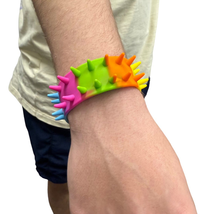 Rainbow Spiky Snap Bracelet - picking sensory support