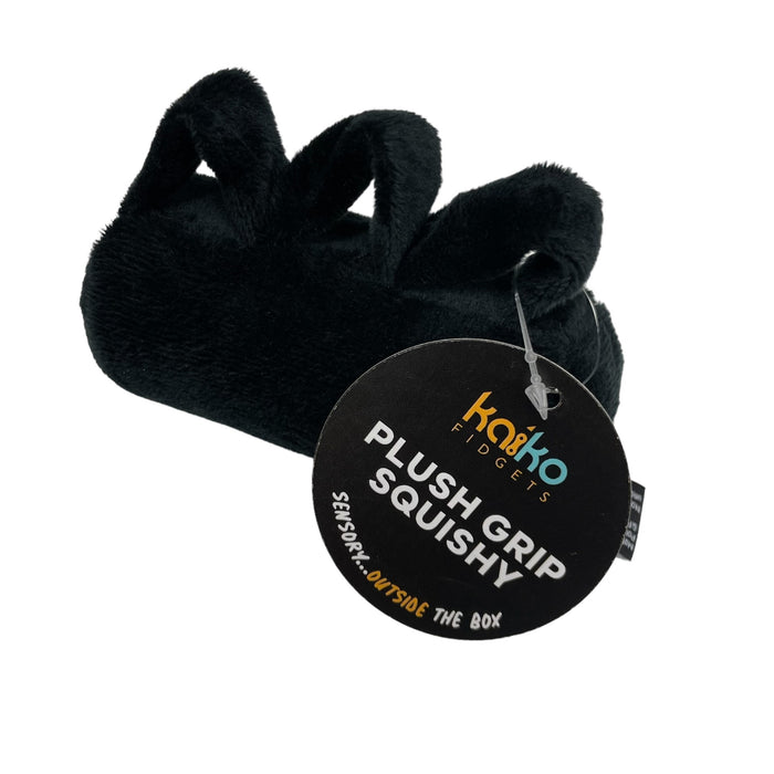 Plush Grip Squishy - Soft Black Fabric