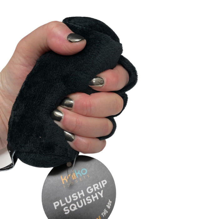 Plush Grip Squishy - Soft Black Fabric