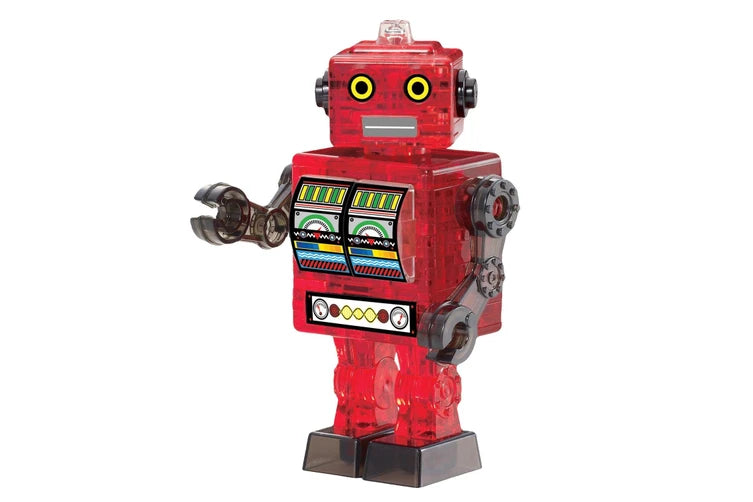 Crystal Puzzle Tin Robot (Red) 3D Jigsaw