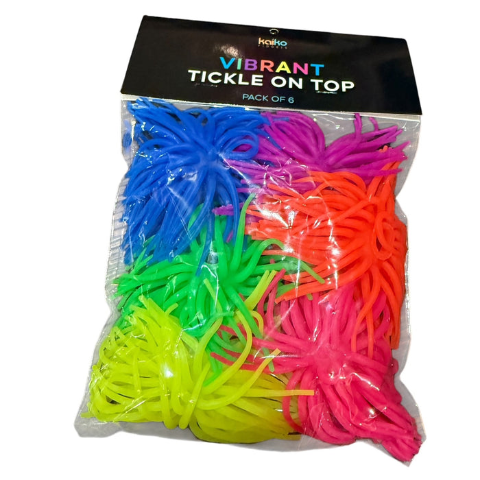 VIBRANT Colour Tickle On Top - Pack of 6 Sensory Squishy Toppers