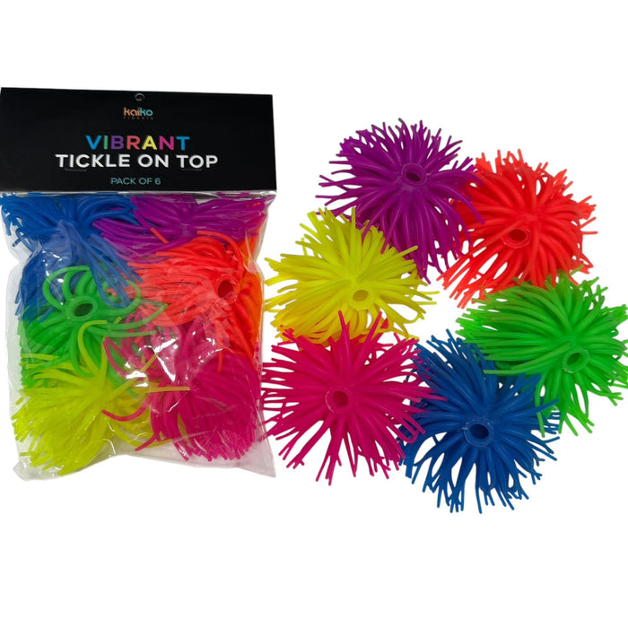 VIBRANT Colour Tickle On Top - Pack of 6 Sensory Squishy Toppers