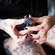 SQUARE Spinning Cube in window TIN