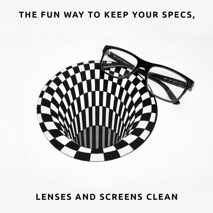 Hole Optical Illusion Fun Micofiber Cloth  - for screens & glasses
