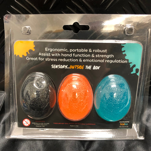 Set of 3 Different Strength Hand Exerciser Stress Eggs - My Sensory Store