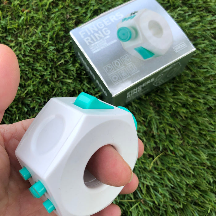 Fidget Cube Ring - 2 Options Black or White/Teal - My Sensory Store