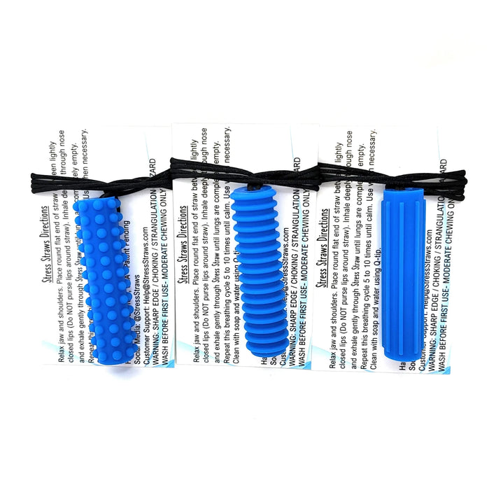 Silicone Stress Breath Straw For Kids  - Mindful Breathing Necklace With Breakaway Clasp