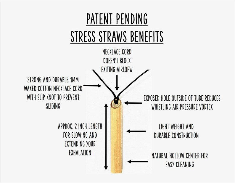 Bamboo Breath Straw  - Mindful Breathing Unisex Necklace
